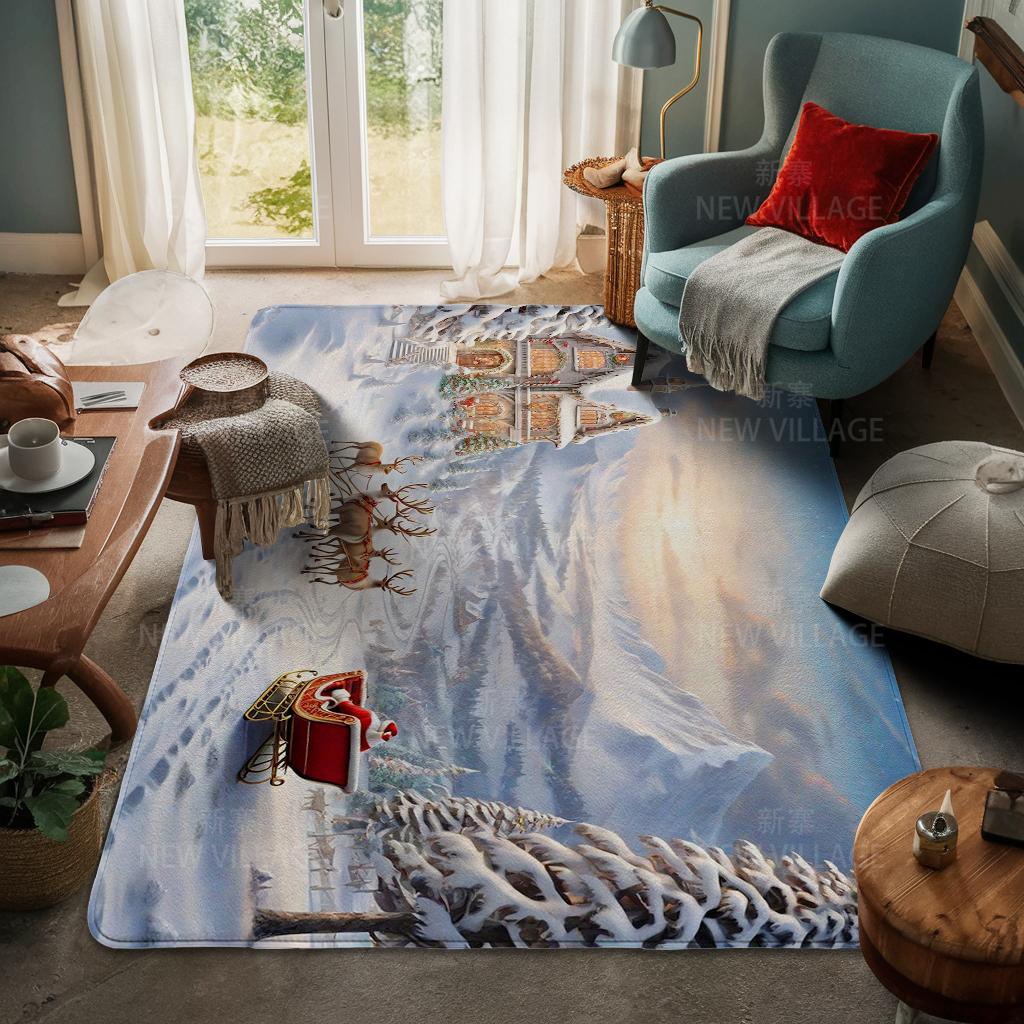 Ковер у входа в дом Домашний коврик у двери Гостиная Ванная Комната Ноги ванная комната Нескользящие коврики с водопоглощением для ванной Счастливого Рождества зима