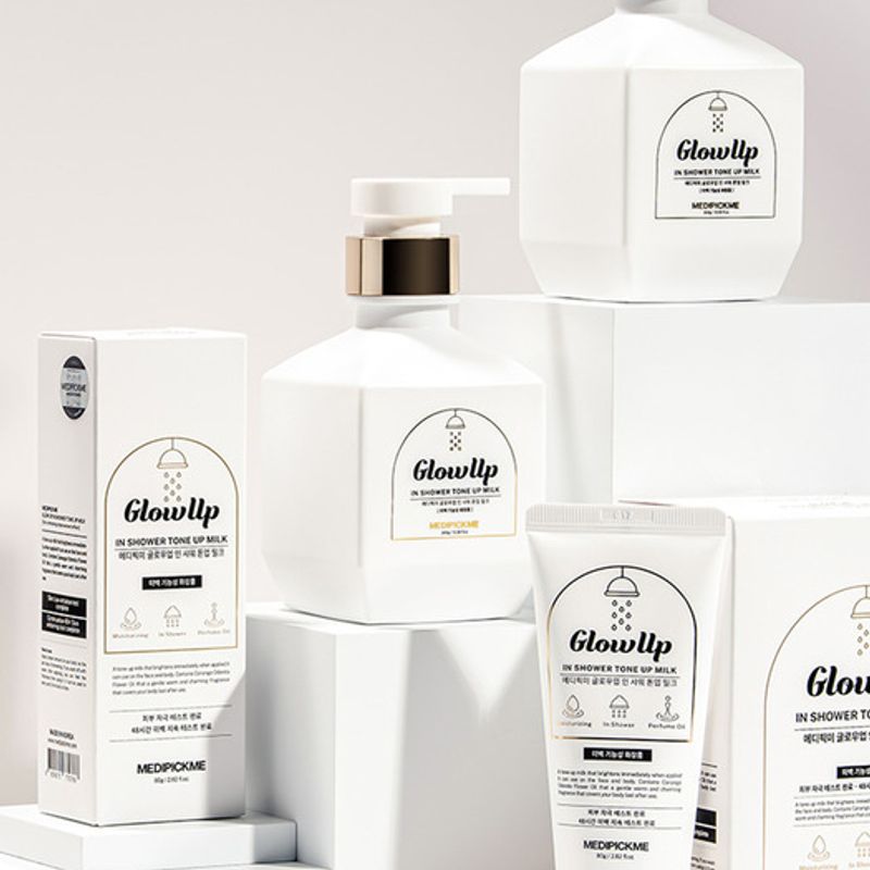 Medipick Me Glow Up Молочко для выравнивания тона кожи в душе 300 г + 80 г Кремовый тонер для душа 48-часовое поддержание эффекта