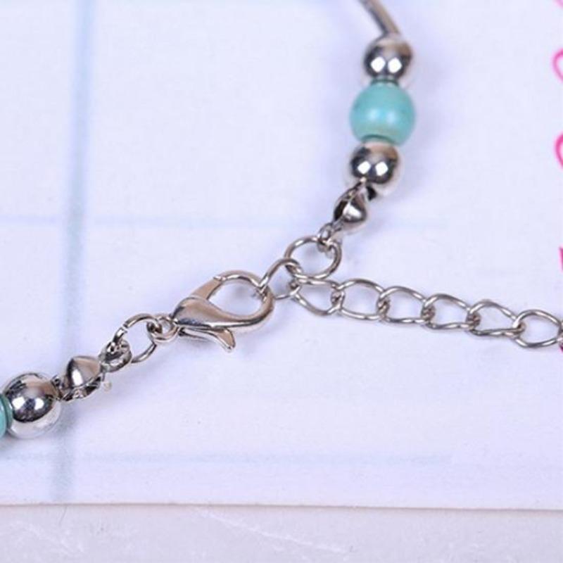 Women's Turquoise Beads Bracelet Charming Alloy Bangle Jewelry Gift