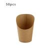 50pcs French Fries Holder Disposable Kraft Paper French Fry Cup Charcuterie Cup Snack Dessert Potato Chips Box Party Supplies