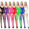 Sexy Underwear New Women's Transparent Jacquard Sexy One-piece Mesh Garment Suspenders Pantyhose Hollow Long-sleeved Garters