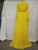 Длинное платье из желтого шифона в стиле ретро с высокой талией и поясом