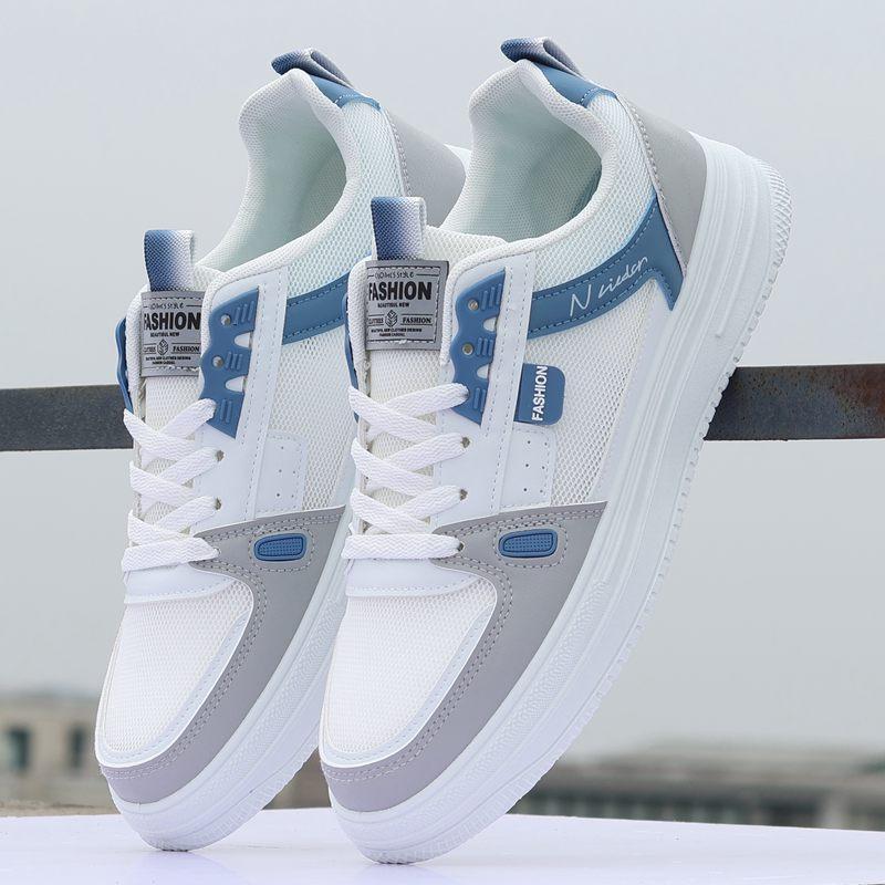 Мужская обувь летняя дышащая тонкая сетка спортивная для отдыха молодежная одинарная сетка полая сетчатая обувь маленькая белая доска туфли модная обувь