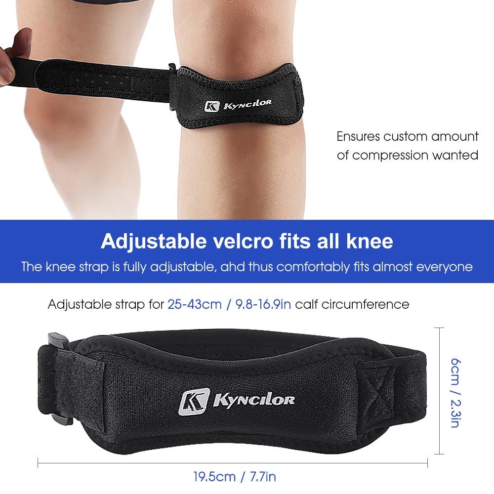 2PCS Adjustable Patella Support Strap Padded Patella Protective Strap Running