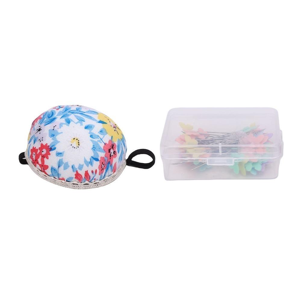 Stainless Steel Pins Floral Needle Holder Colored Pins Needle Storage Cushion For Quilting
