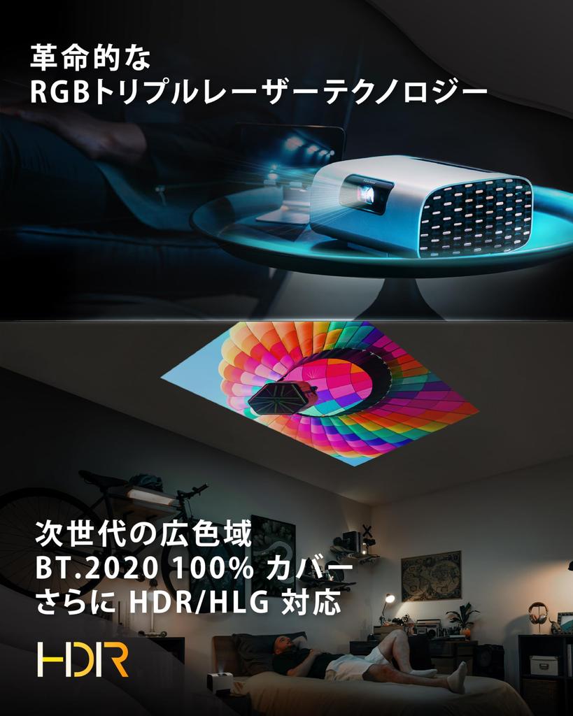 Лазерный проектор ViewSonic M10 HD 1080p 550 ANSI люменов с высокой яркостью, цветовой гаммой HDR10, потолочная проекция, полностью автоматическая коррекция трапецеидальных искажений