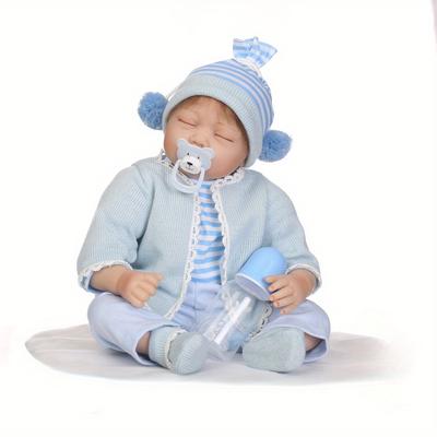 BZDOLL Реалистичная 55 см 22 дюйма Мягкий винил Кукла реборн для младенца Спящая девочка и мальчик Игрушка для сна Спящий новорожденный Бебе для детей Рождественский подарок