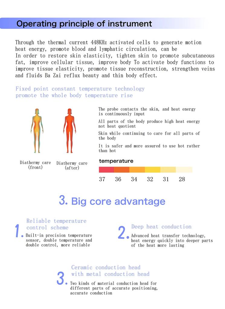 Upgrade 448KHZ RF Tecar Therapy RET CET Diathermy Fat Removal Machine Anti-Cellulite Relieve Pain Home Appliance Muscle Massager