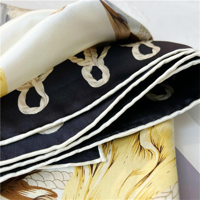 110*110 см квадратный шелковый шарф женский модный принт маленький шейный платок офисный женский пояс для волос носовой платок женский платок шаль шарф