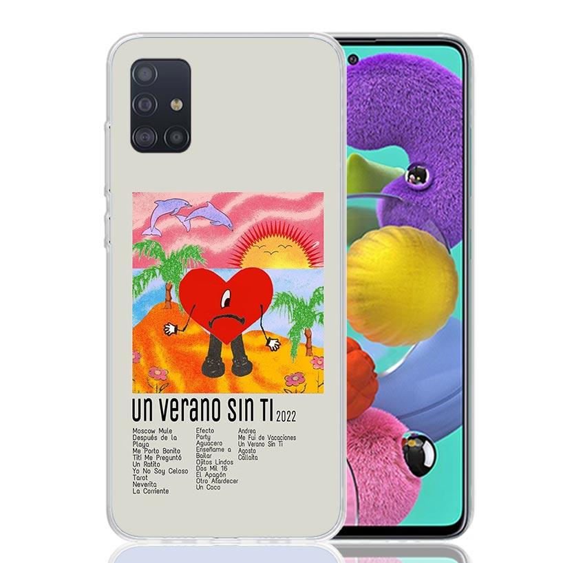 Bad Bunny Heart Case Phone Cover for Samsung Galaxy A52 A51 A50 A42 A32 A22 A12 A02S A72 A71 A70 A41 A31 A21S A40 A30S A20E A10S