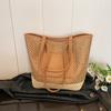 Summer Straw Woven Bag for Women New Large Capacity Woven Shoulder Bag Seaside Vacation Beach Commuter Tote Bag