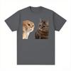 Funny Cute Cats Talking Meme Graphic T-shirts Women Fashion Short Sleeve T Shirt Casual Oversized T-shirt Unisex Clothing