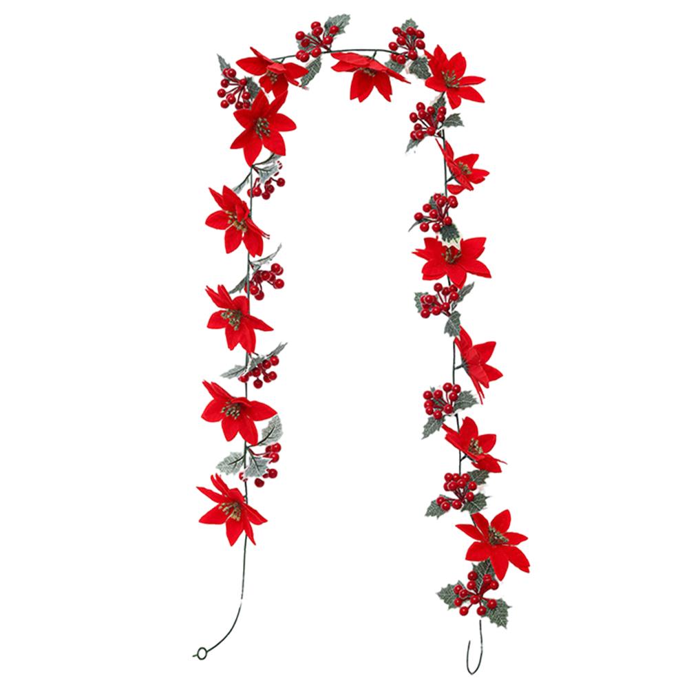 Christmas Holiday Art Garland Decorative Hanging Floral Garland Wall-Mounted Festival Theme for Front Door Tree Decoration