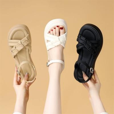 Женские сандалии 2025 новая летняя обувь отличного вида римские сандалии платформа универсальные с юбкой женская обувь