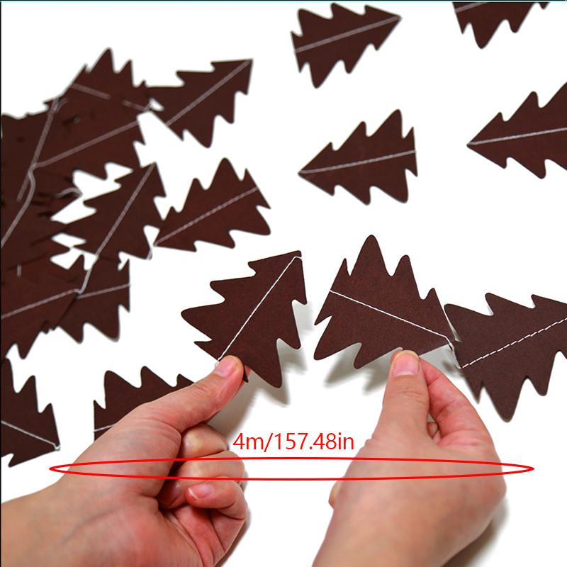 Зеленый цветочный венок в форме дерева Рождественская бумажная гирлянда Подвесная бумажная веревка Подвеска на рождественскую елку