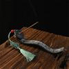 National Style Ruyi Pattern Ceramic Incense Holder for Home, Tea Room & Desktop Decoration