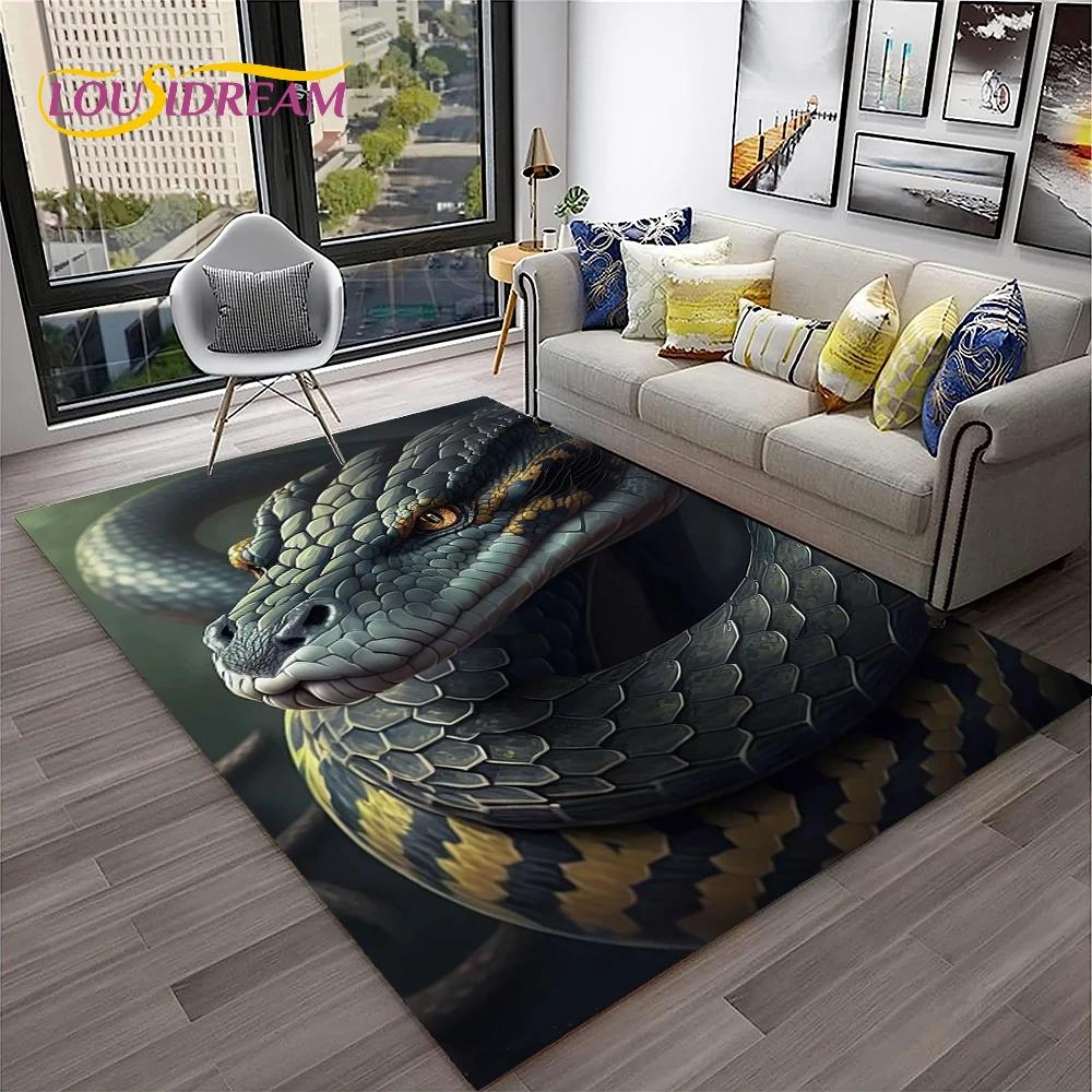 Готический змей Viper 3D Python Змеиный ковер ковер для дома Гостиная Спальня Диван Коврик Декор, детский коврик Нескользящий напольный коврик