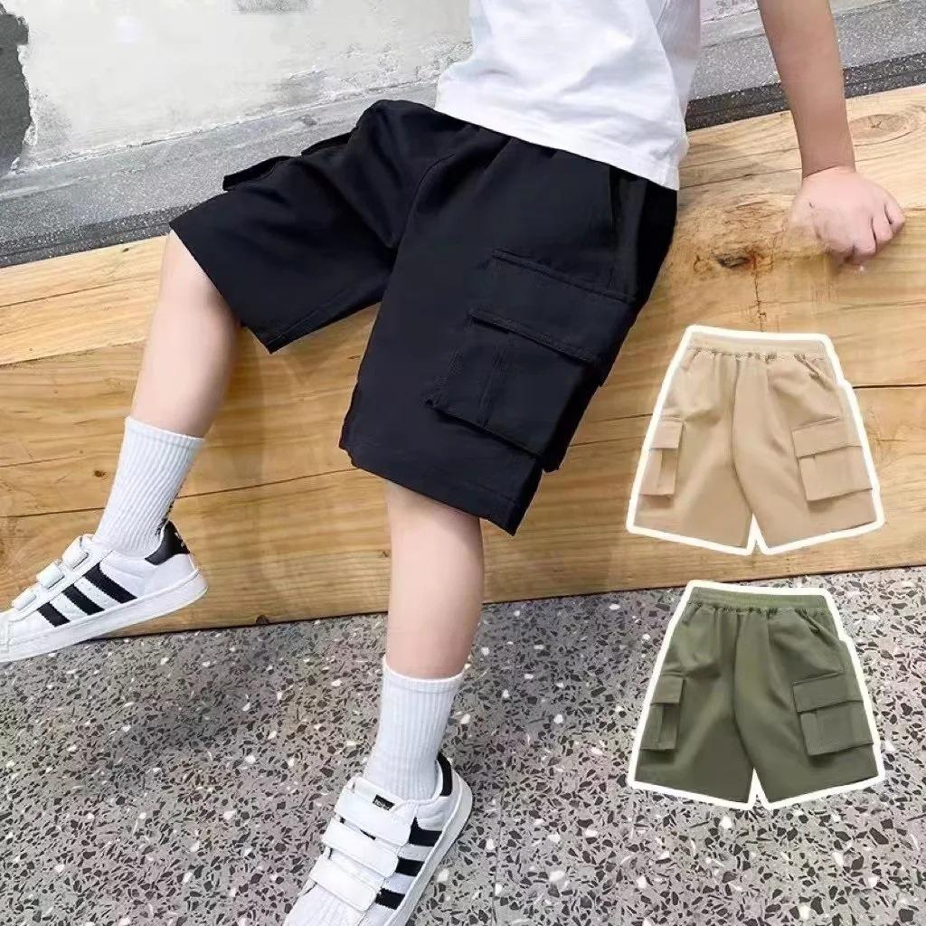 Boys' Summer Street Shorts 2023: Medium & Large Children's Sports Overalls