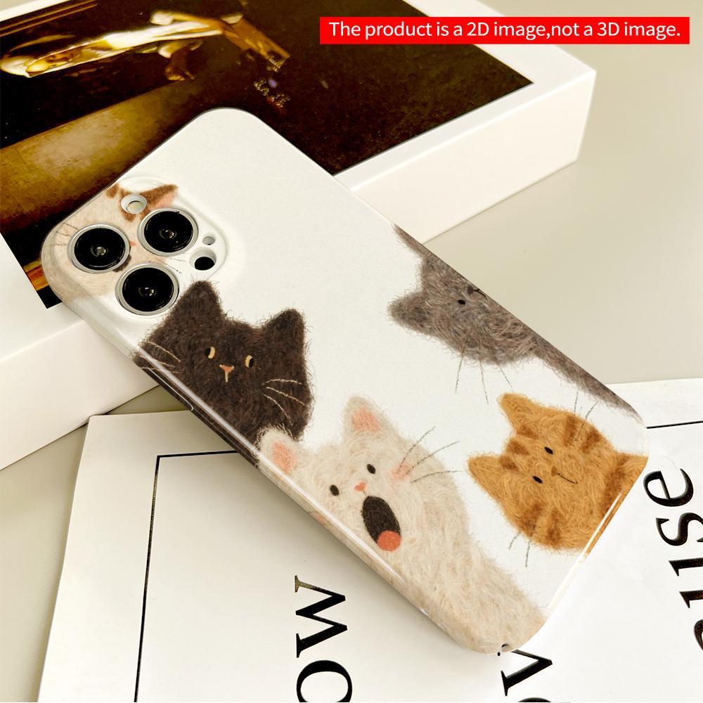 Fuzzy Cat Crew Wall Art Phone Case All inclusive film hard phone case, compatible with iPhone 18 Pro Max 17 16 15 14 13 12 11