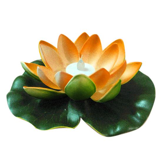 Искусственный цветок лотоса светодиодный светильник для бассейна, сада, пруда, плавающая цветочная лампа