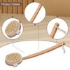 Back Brush Shower Scrubber Lightweight Deep Cleaning Soft Bristles Long Wood Handle for Gift