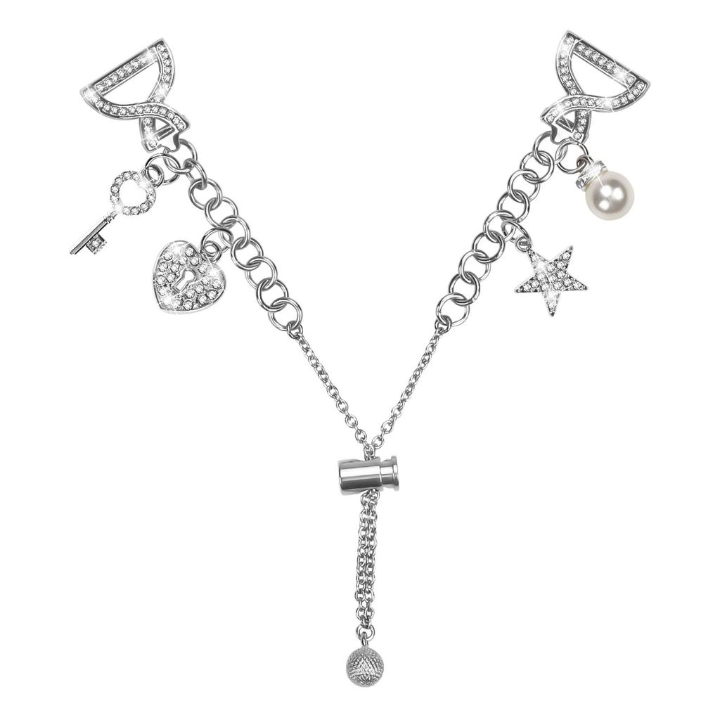 20mm Metal Strap X-Type Silver For Huami Amazfit Active/GTR Mini/Bip 3 Pro/Bip 3/GTS 4 Mini Watch Band Single Loop Pearl Chain