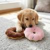 Round Shape Dog Chew Ring Plush Surface Puppy Play Toy Squeaky Pet Toy  Daily Pet Entertainment