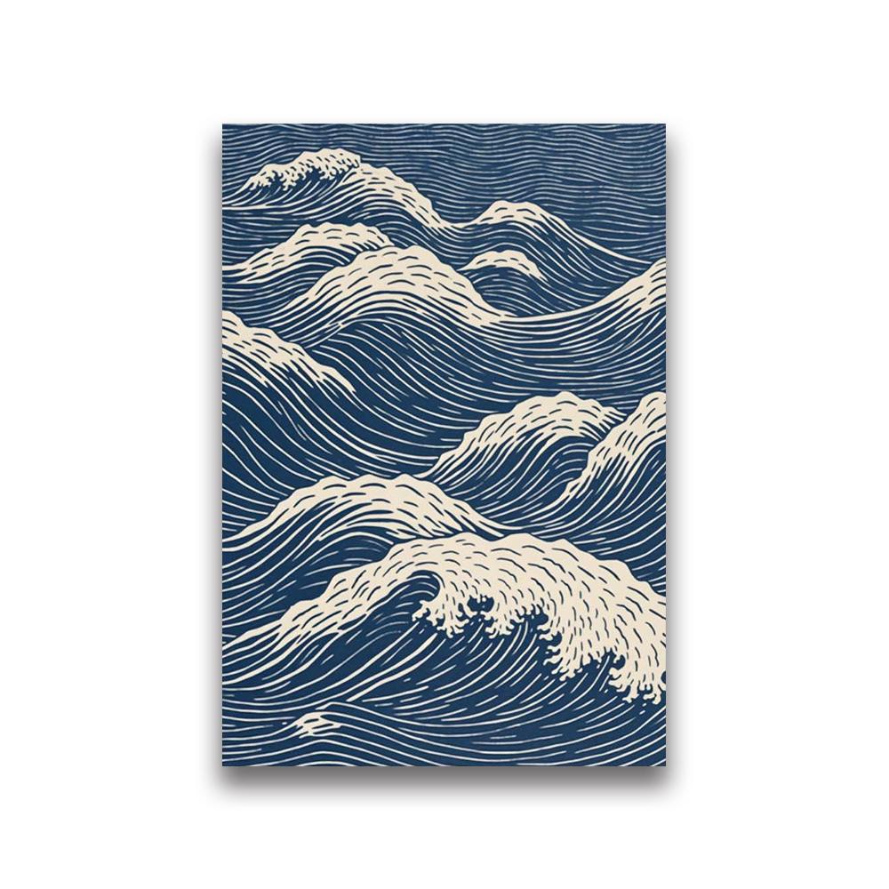 Waves Line Art Pictures Surfing Penguin Manta Dolphin Whale Prints Canvas for Home Living Room ation