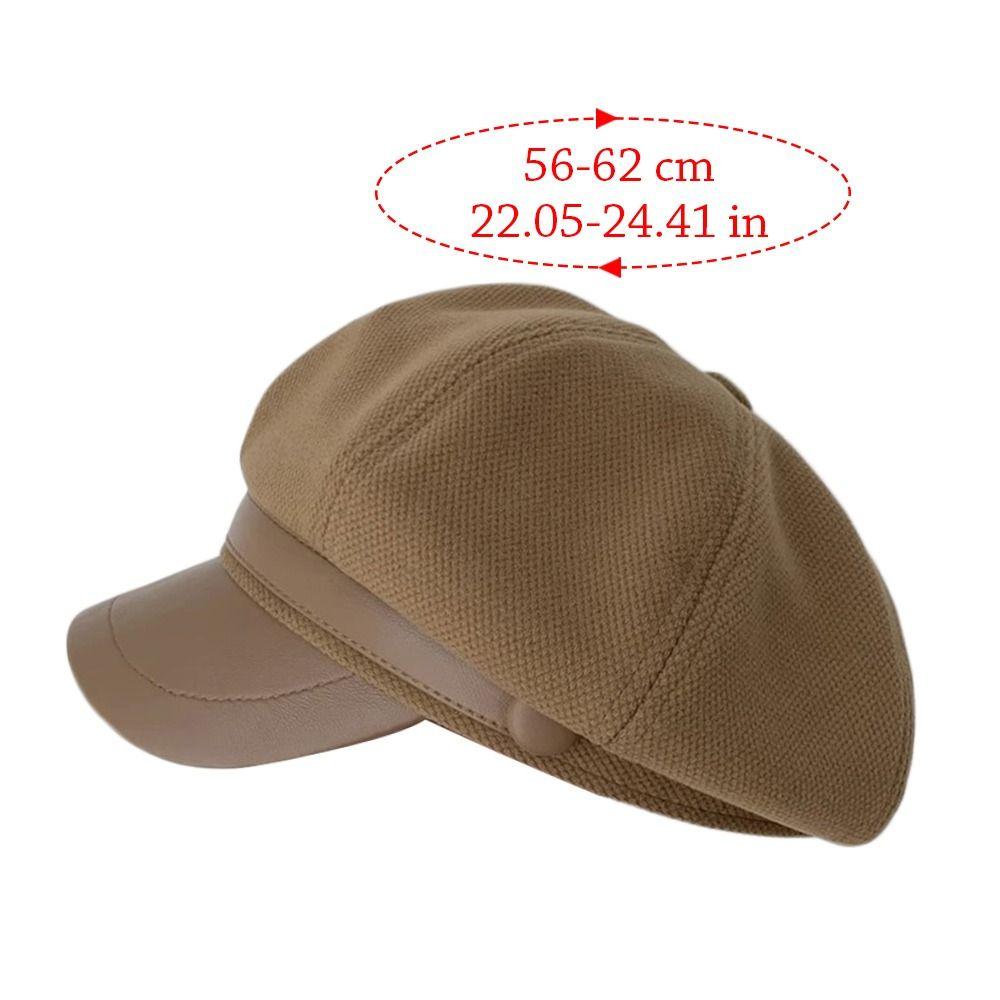 Breathable Beret Hat Windproof Panama Cap Adjustable Painter Octagonal Cap  for Women