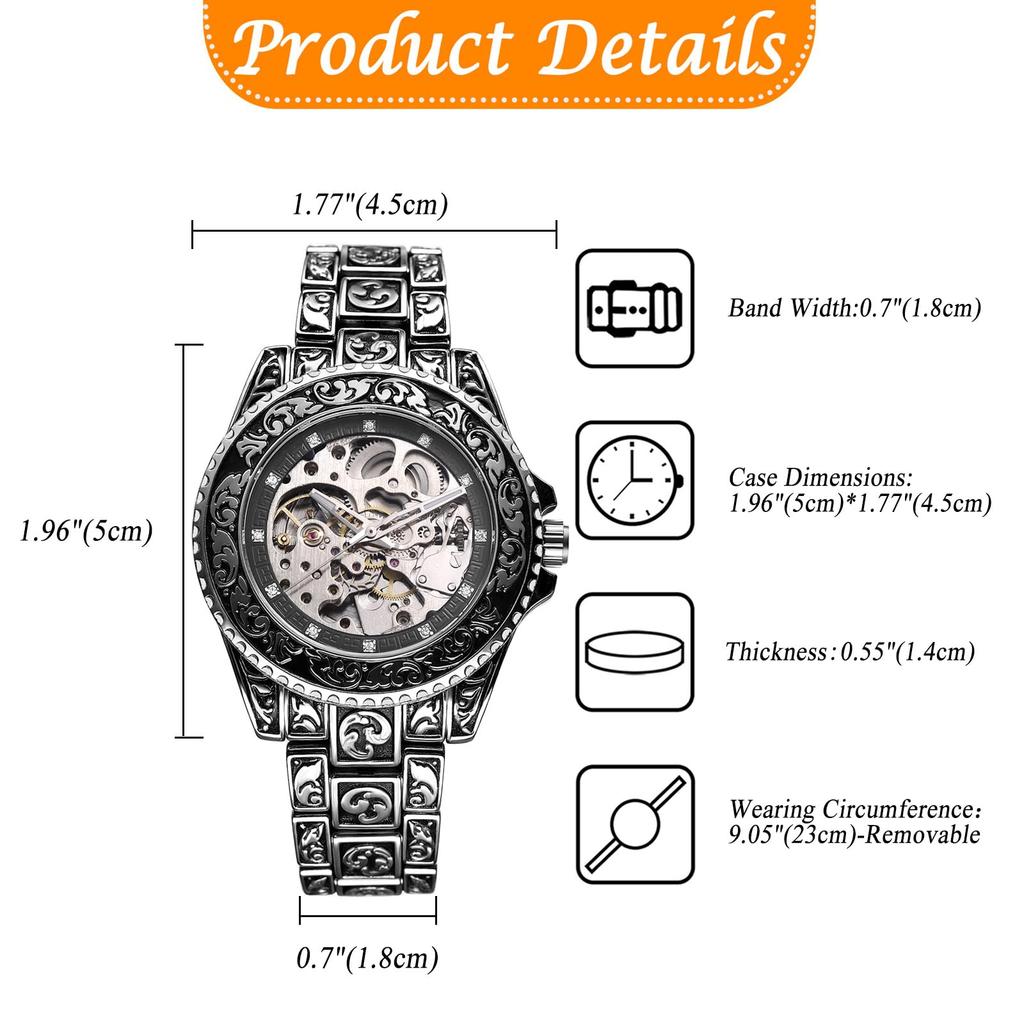 Автоматические скелетонизированные часы с вращающимся светящимся аналоговым дисплеем, стильный аксессуар из нержавеющей стали, идеально подходящий для или в качестве подарка парню, мужской безель-дисплей,