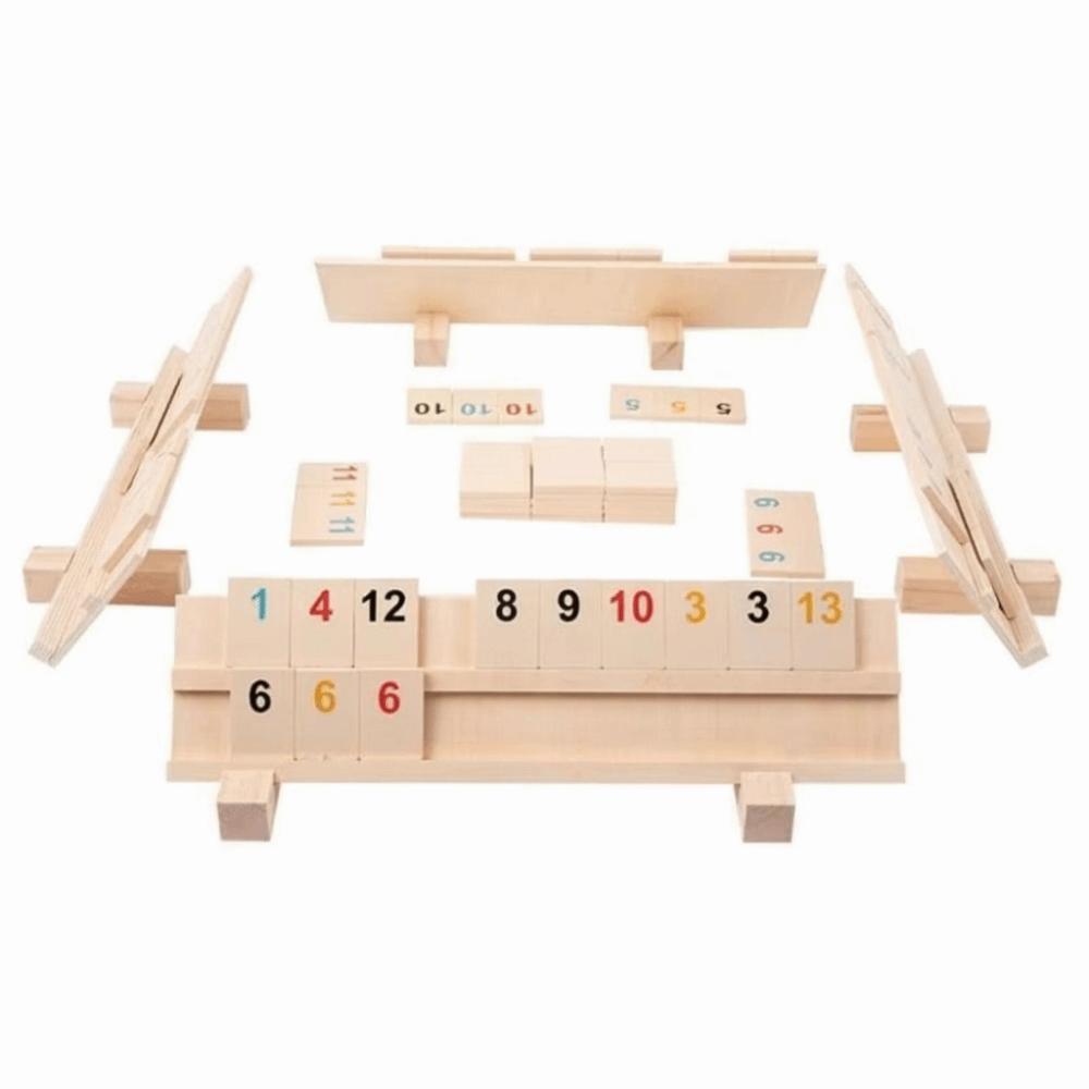 106Pcs Wooden Rummy Cube Game 106 Tiles Classic Board Game Board Games Rummy Tiles Family Game