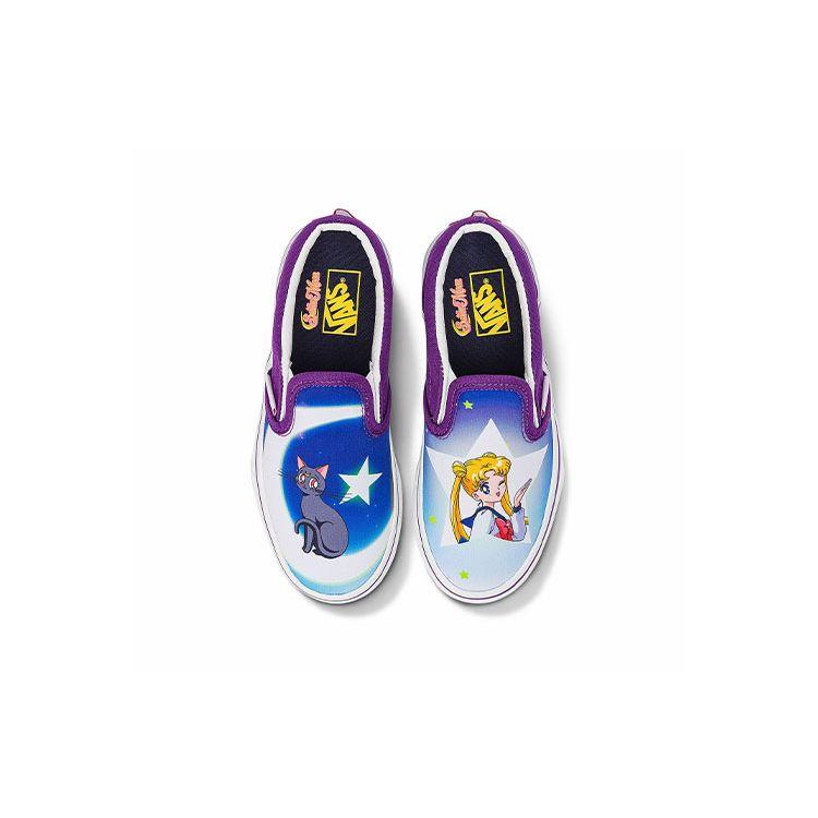 Vans Sailor Moon X Classic Slip-On Kids Pretty Guardian Kids Sneakers Blue Purple VN0A7Q5G5RH