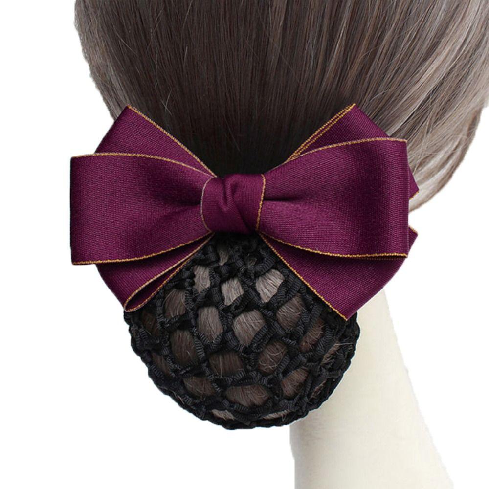 Ribbon Bowknot Spring Clip Headwear Nurse Hair Clip Fashion Hair Net Cover Office
