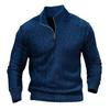 Men'S Autumn And Winter Men'S Twist Knitted Sweater Semi-Zipper Stand-Up Collar Casual Warm Sweater Men'S Bottoming Shirt