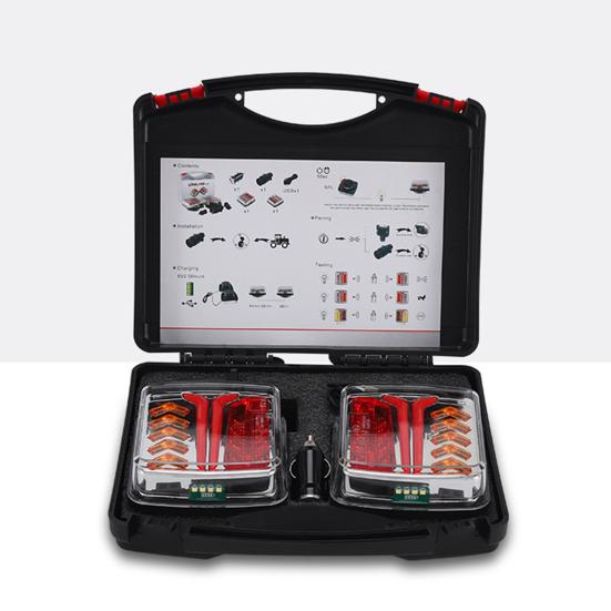 Wireless Magnetic Trailer Light IP67 Waterproof Tail Lamp Rechargeable LED Stop/Turn/Tail Lights Kit for Truck Trailers RVs Boats