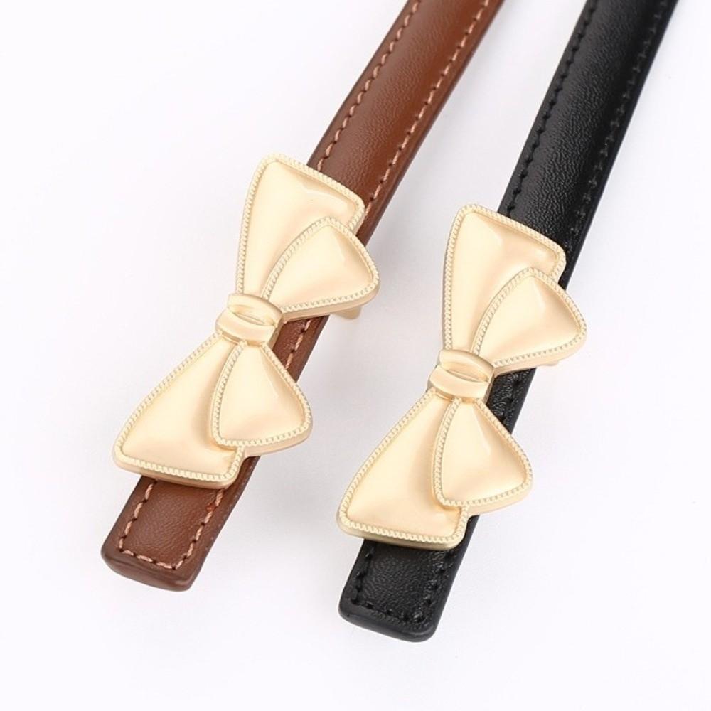 Bow Buckle Waist Belt Leather Bow Buckle Belt Fashion Women's Belt for Trousers