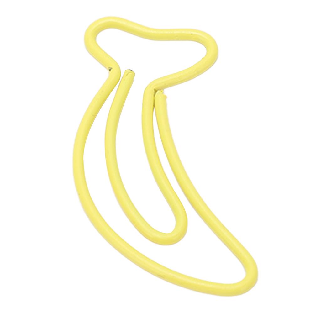 100pcs Paper Clips Portable Mini Cute Banana Shape Rustproof Electroplated Metal Paperclips Office B