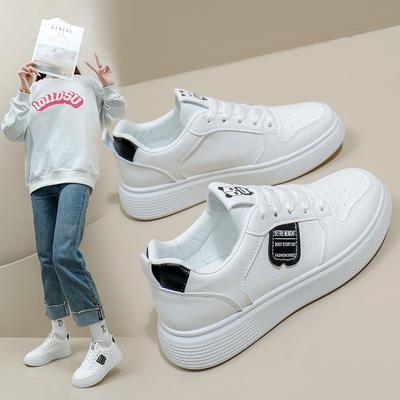 Повседневные дышащие легкие кроссовки для женщин, уличные противоскользящие кроссовки из искусственной кожи на плоской подошве, прогулочная обувь на шнуровке, женская спортивная обувь