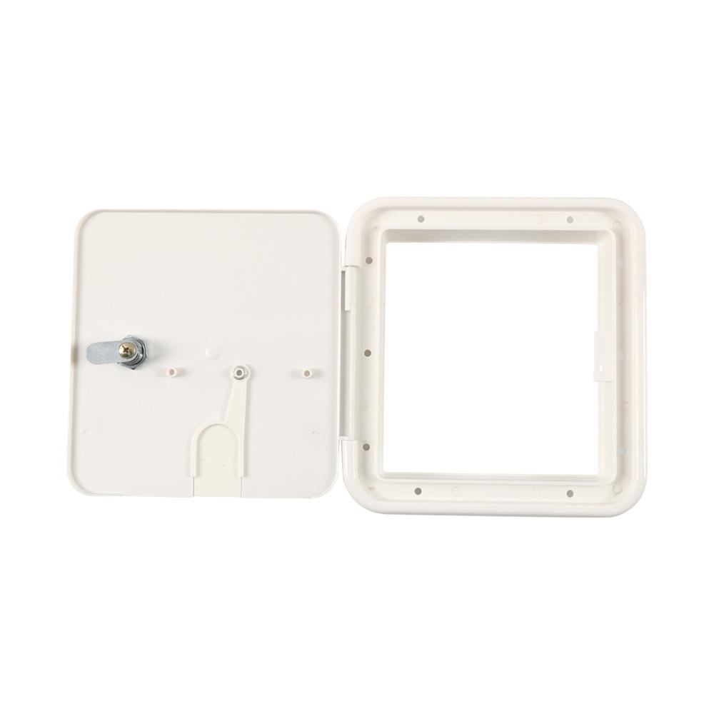 White RV Electrical Cord Access Door Camper Trailer Power Cable Hatch W/ 2 Keys