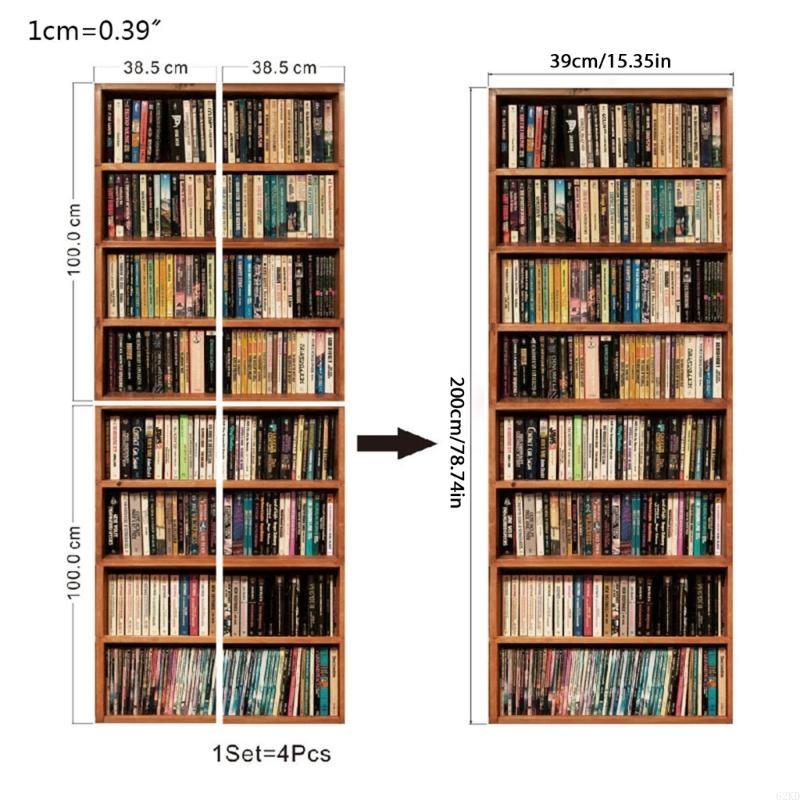 62KD для Креативной Наклейки на Дверь Книжный Шкаф Книжная Полка Обои Самоклеящаяся Стена