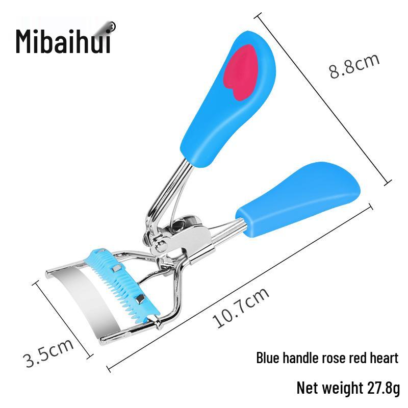 Heart-Shaped Wide-Angle Eyelash Curler with Comb - Makeup Tool for Curling False Lashes