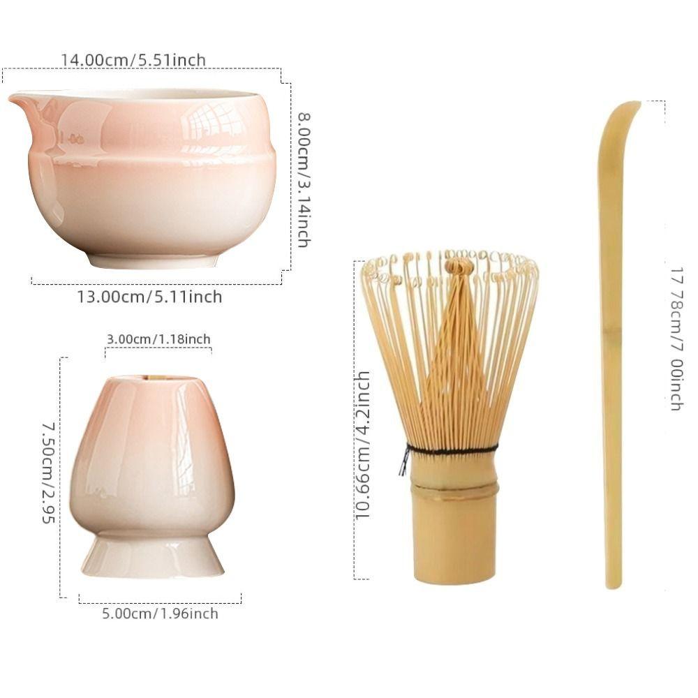 4PCS Food Grade Japanese Matcha Tea Set Reusable Japanese Chasen Traditional Matcha Whisk  Stirring