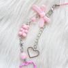 Pink Y2K Phone Charms Pendant Kawaii Key Chain For Bag  Cute Accessories Women Girl Strap Lanyard Beaded Ins Korea