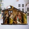 Nativity Scene Statue Christmas Figurine Decorative Crafts Ornament Resin Sculpture for Hallway