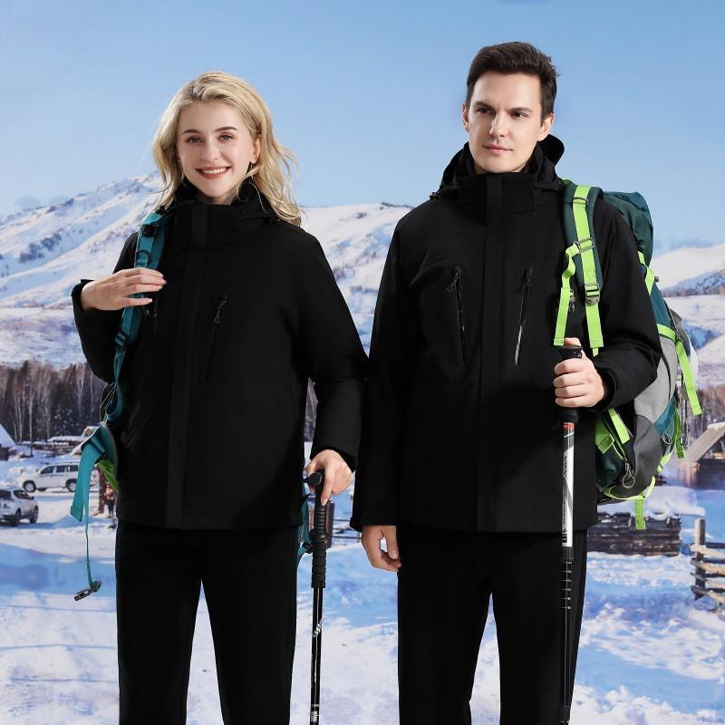 Men Women Winter 3-in-1 Waterproof Hiking Jacket With Removable Down Liner Outdoor Camping Shell