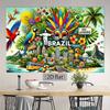 Двумерный фон Карнавала в Бразилии, Фон для фотосъемки достопримечательностей Рио-де-Жанейро