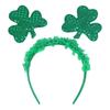 Irish Leprechaun Headband Party Costume Glitter Shamrock Party Karaoke Photo Props Party Blingbling Hair Hoop Nightclub
