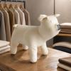 Dog-Shaped Display Mannequin Pale Cream Pet Clothing Display Mannequin Puppy Model Stand Freestanding Polished