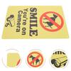 2Pcs Smile Your On Camera Sign Outdoor Dog Sign Dog Walking Warning Sign Park Warm Tip Sign