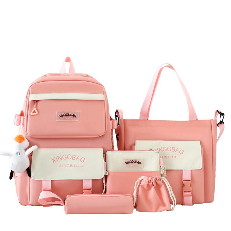 Студенческий школьный рюкзак с буквенным блоком, цветной женский рюкзак большой емкости, набор